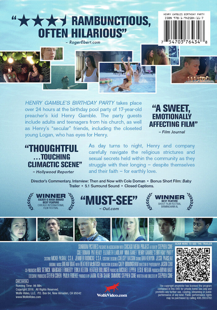 henry gamble's birthday party - Back Panel - DVD