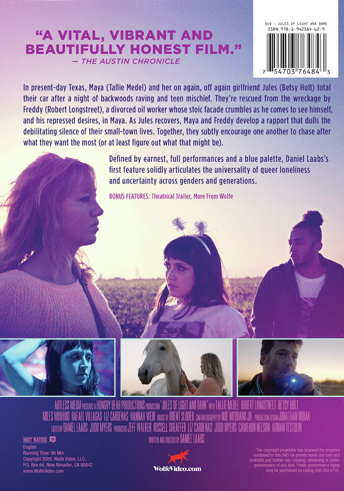 jules of light and dark - Back Panel - DVD