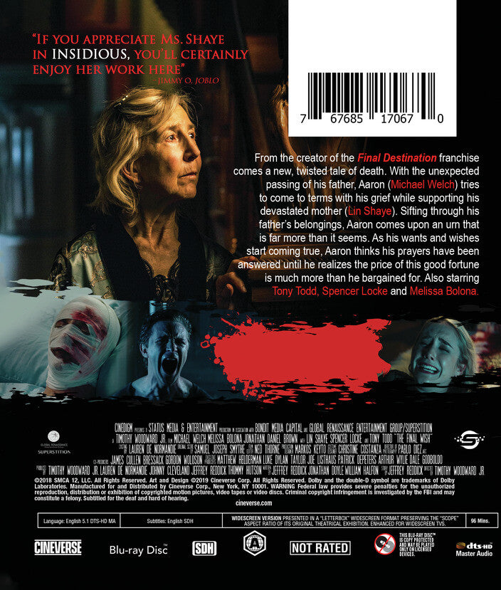 the final wish - Back Panel - Blu-ray