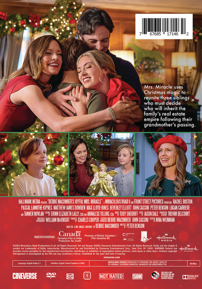 debbie macomber's joyful mrs. miracle - Back Panel - DVD