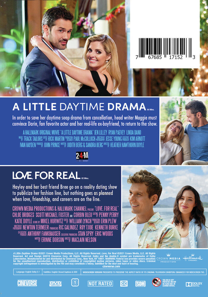 hallmark 2-movie collection: a little daytime drama & love, for real - Back Panel - DVD