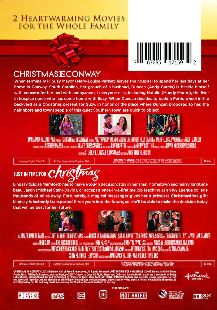 hallmark hall of fame double feature: christmas in conway & just in time for christmas - Back Panel - DVD
