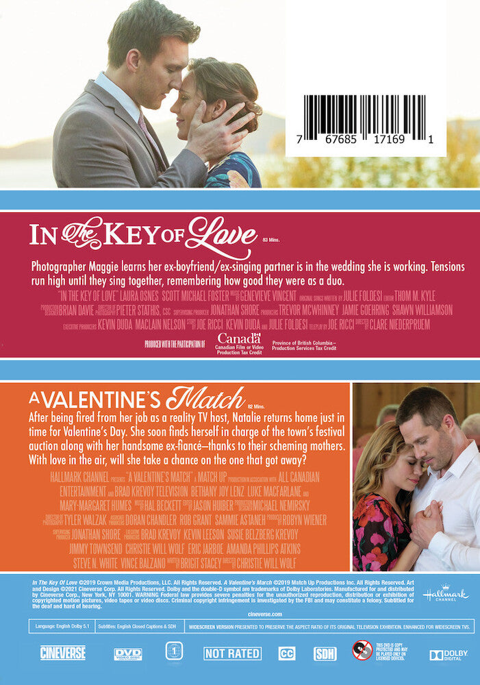 hallmark 2-movie collection: in the key of love & a valentine's match - Back Panel - DVD