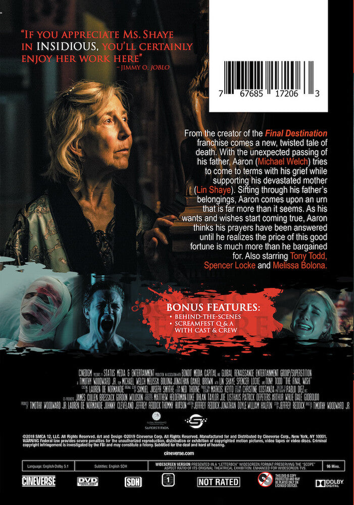 the final wish - Back Panel - DVD