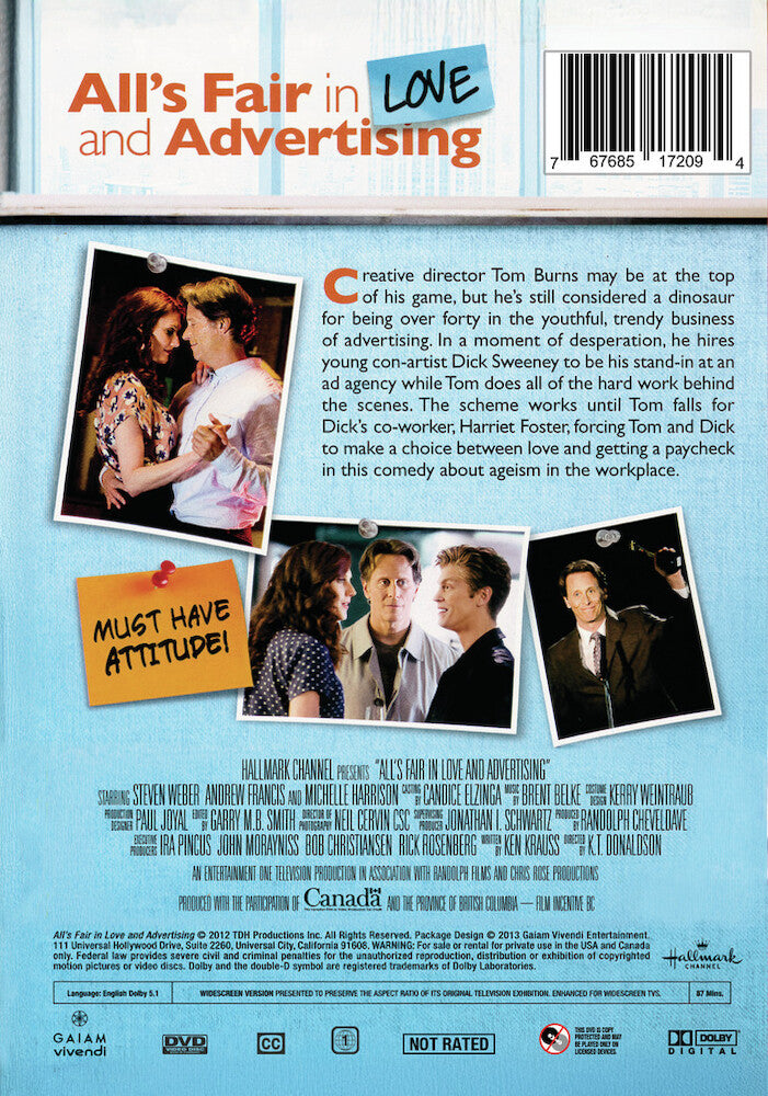 all's fair in love and advertising - Back Panel - DVD