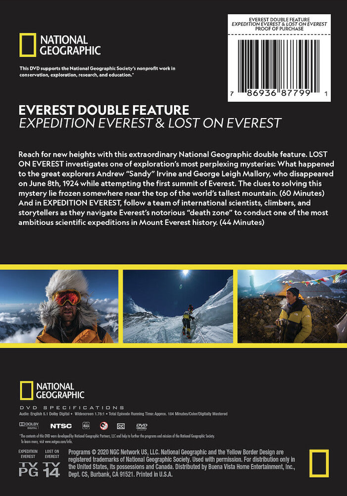 everest double feature: lost on everest & expedition everest - Back Panel - DVD