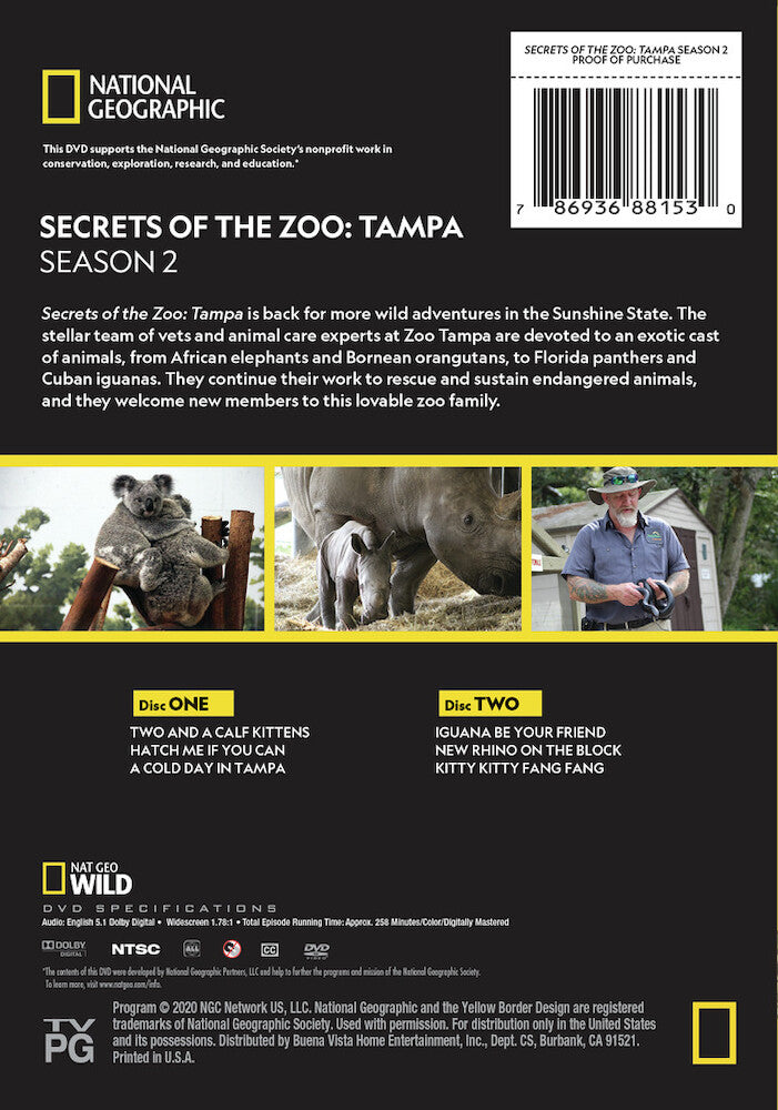 secrets of the zoo - tampa season 2 - Back Panel - DVD