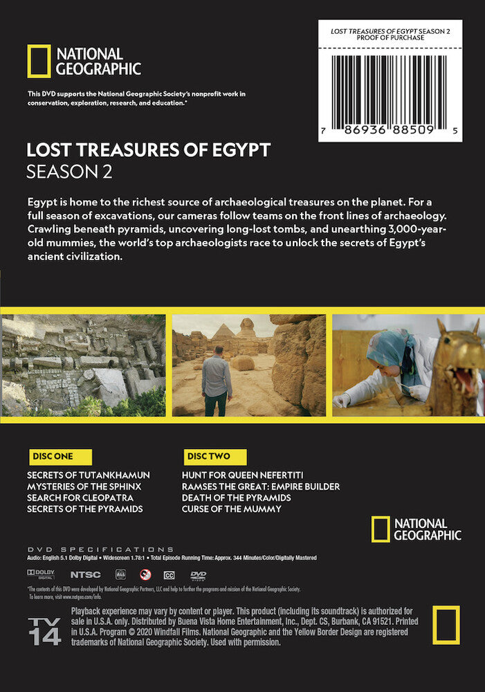 lost treasures of egypt season 2 - Back Panel - DVD