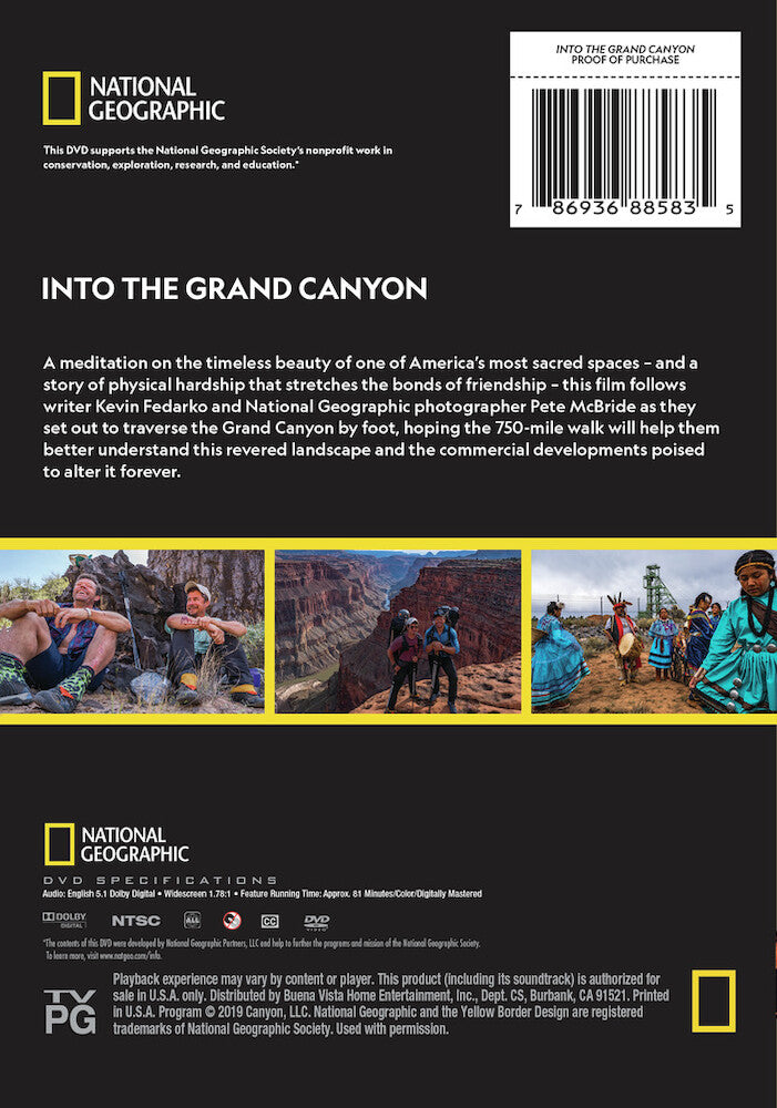 into the grand canyon - Back Panel - DVD
