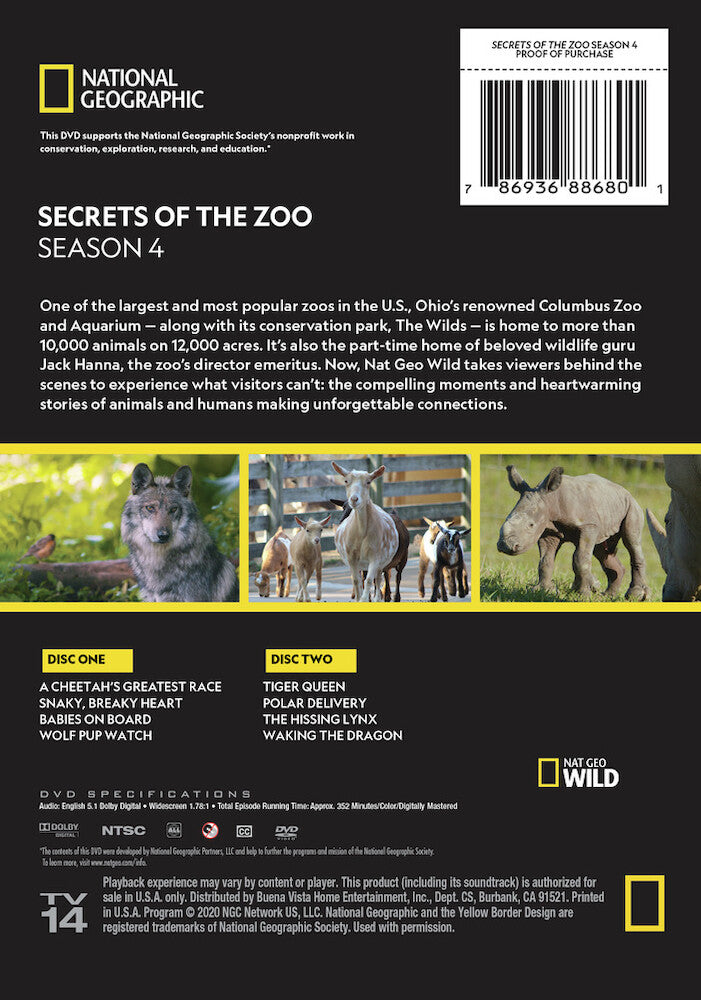 secrets of the zoo - season 4 - Back Panel - DVD