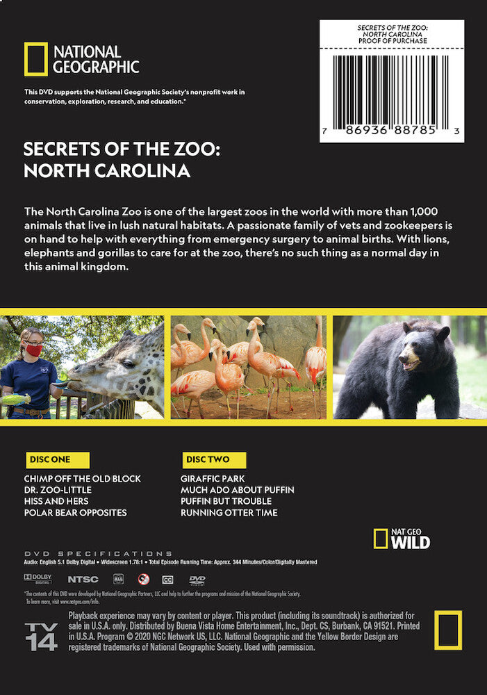 secrets of the zoo - season 1 - north carolina - Back Panel - DVD