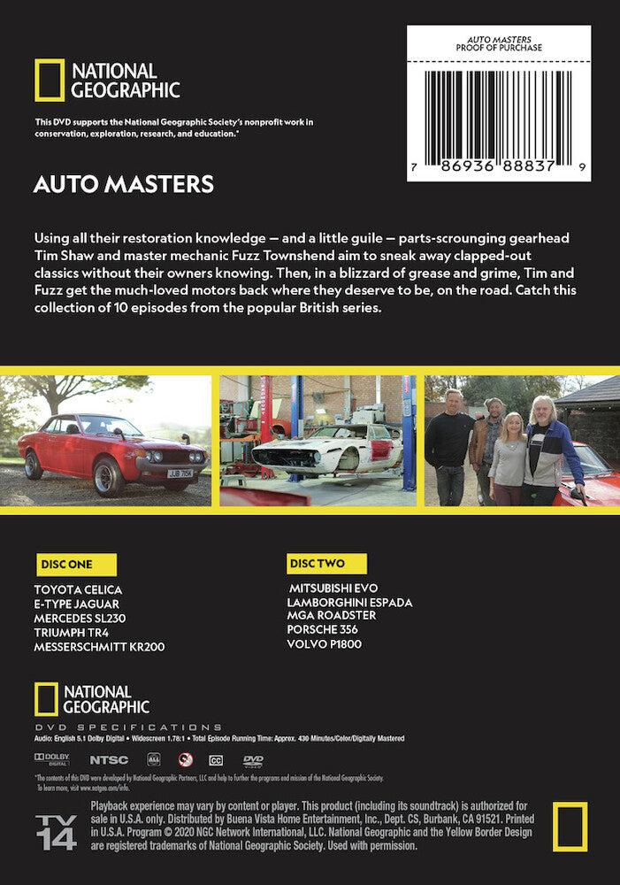 auto masters season 1 - Back Panel - DVD