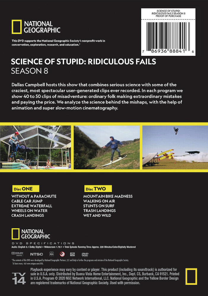 science of stupid: ridiculous fails - Back Panel - DVD