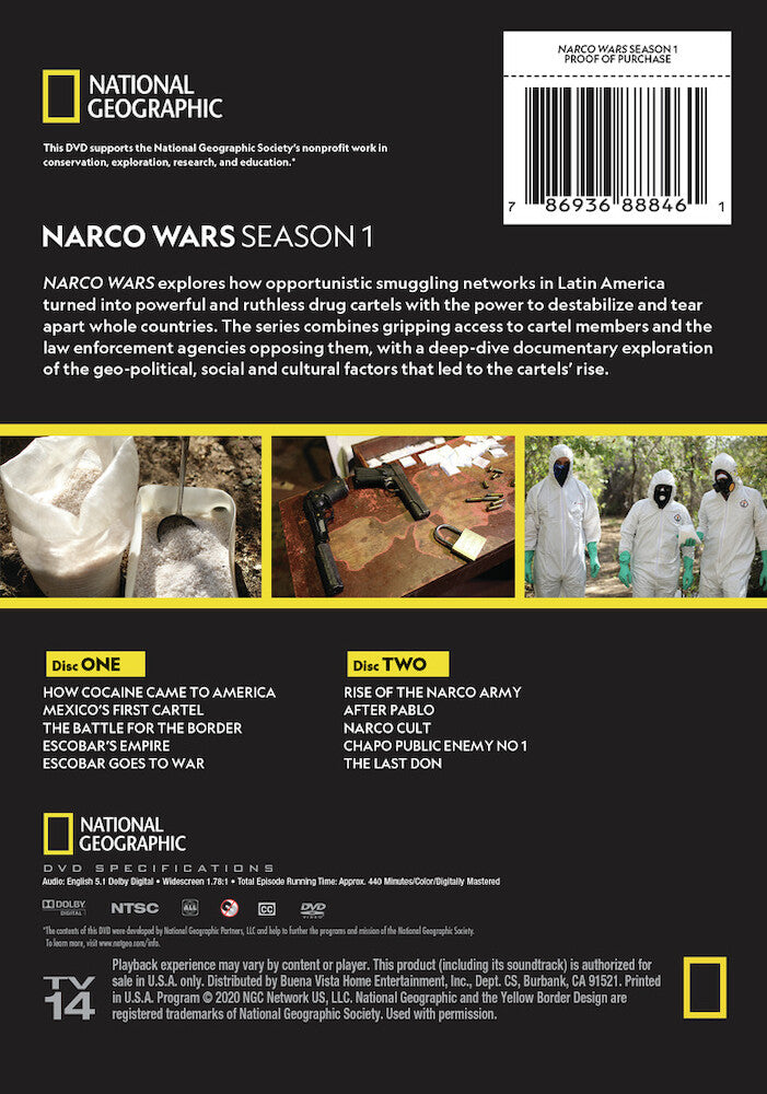 narco wars season 1 - Back Panel - DVD