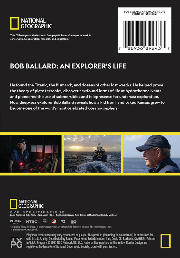 bob ballard: an explorer's life - Back Panel - DVD