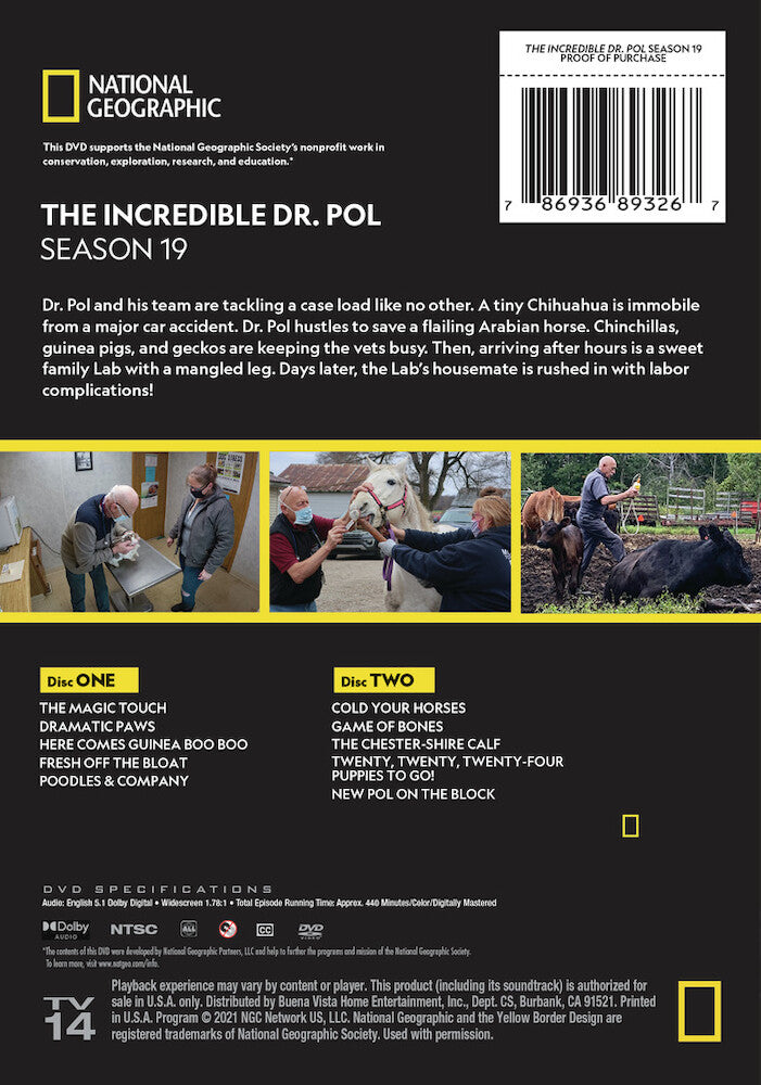 the incredible dr. pol season 19 - Back Panel - DVD