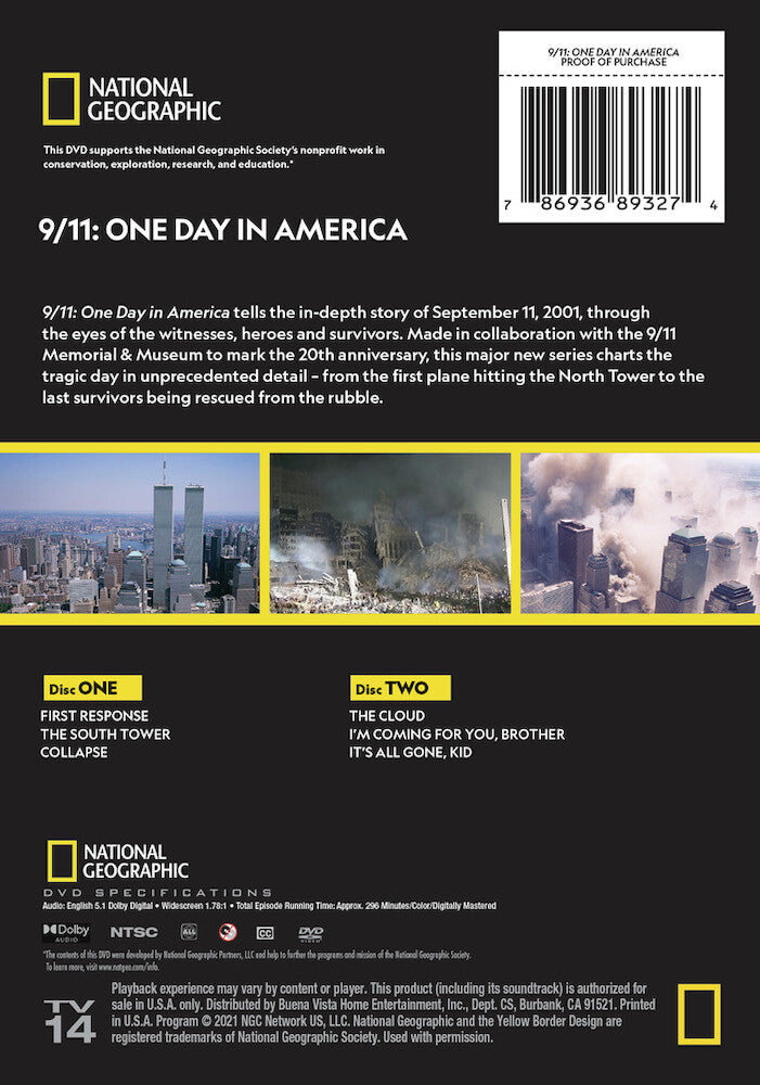 9/11 one day in america - Back Panel - DVD