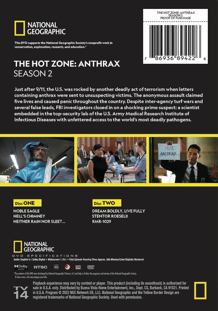 the hot zone season 2 - Back Panel - DVD