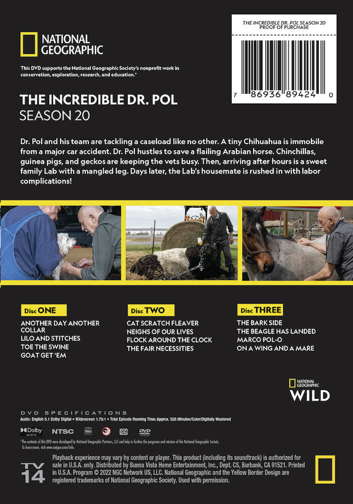 the incredible dr. pol season 20 - Back Panel - DVD