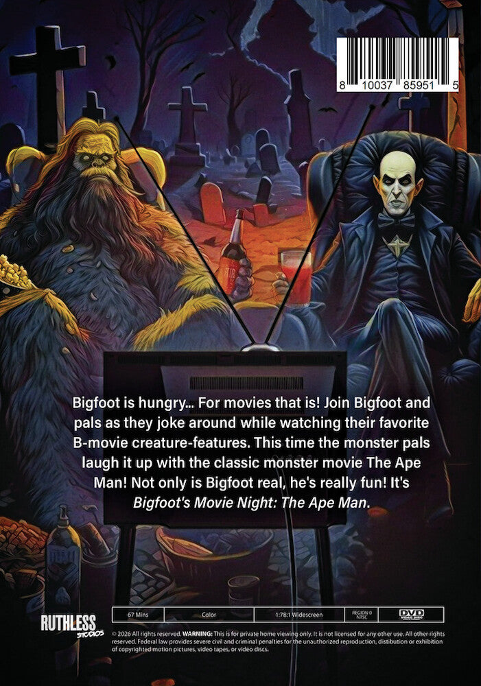 Bigfoot's Movie Night: The Ape Man - Back Panel - 