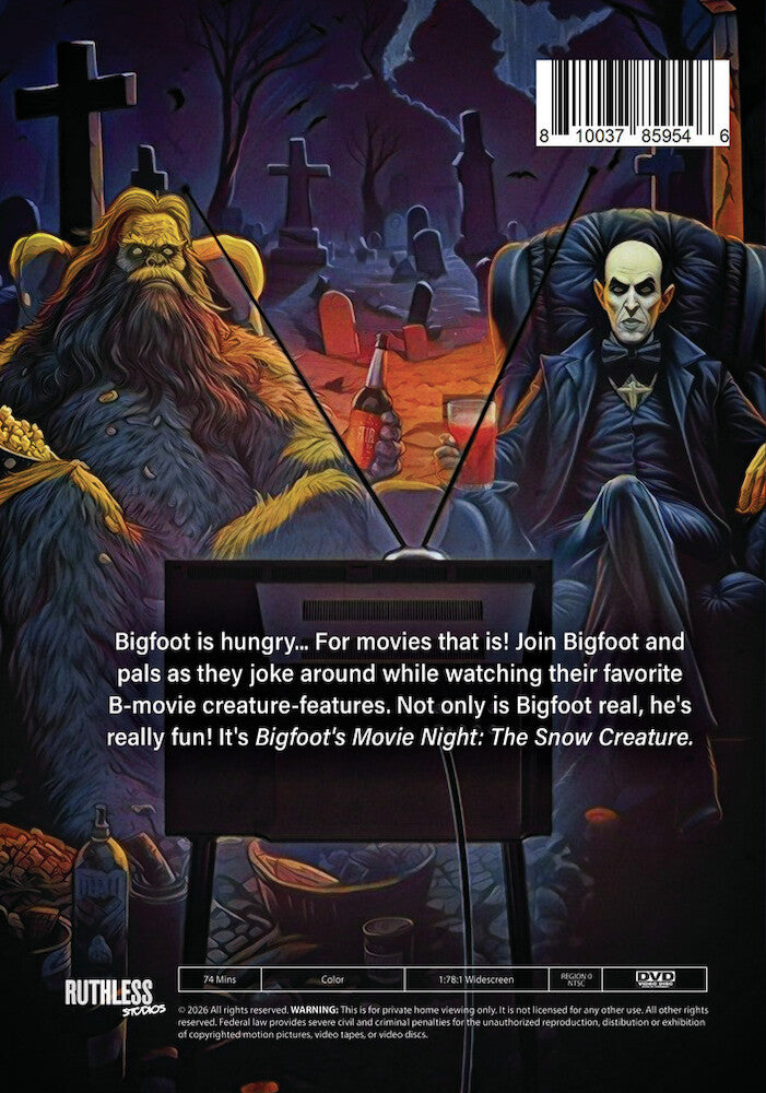 Bigfoot's Movie Night: The Snow Creature - Back Panel - 