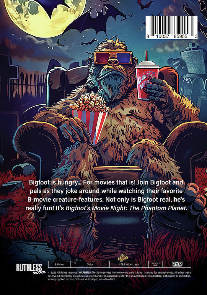 Bigfoot's Movie Night: The Phantom Planet - Back Panel - 