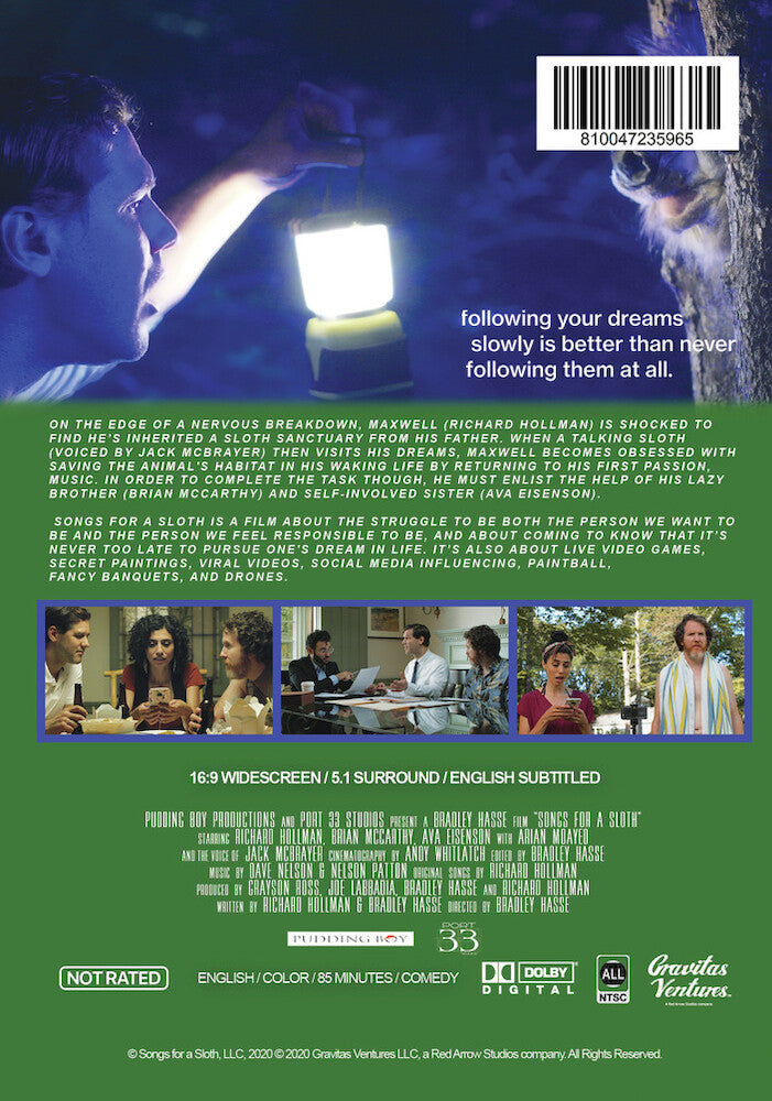 songs for a sloth - Back Panel - DVD