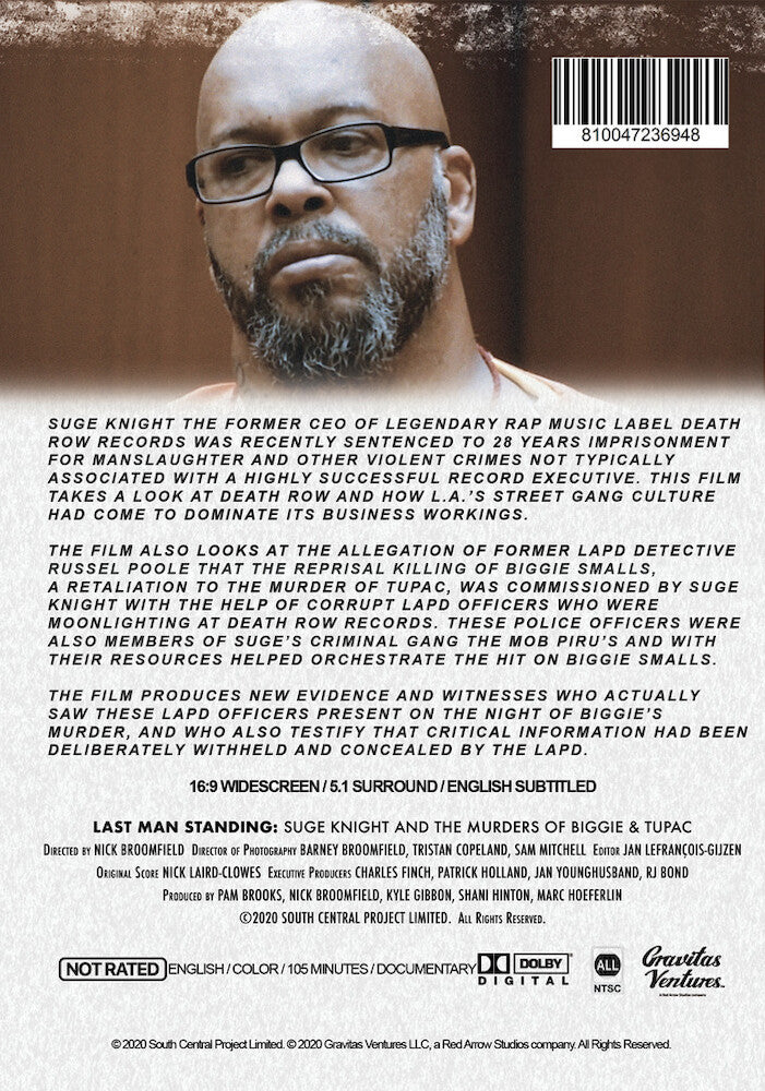 last man standing: suge knight and the murders of biggie and tupac - Back Panel - DVD