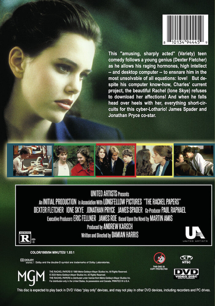 the rachel papers - Back Panel - DVD