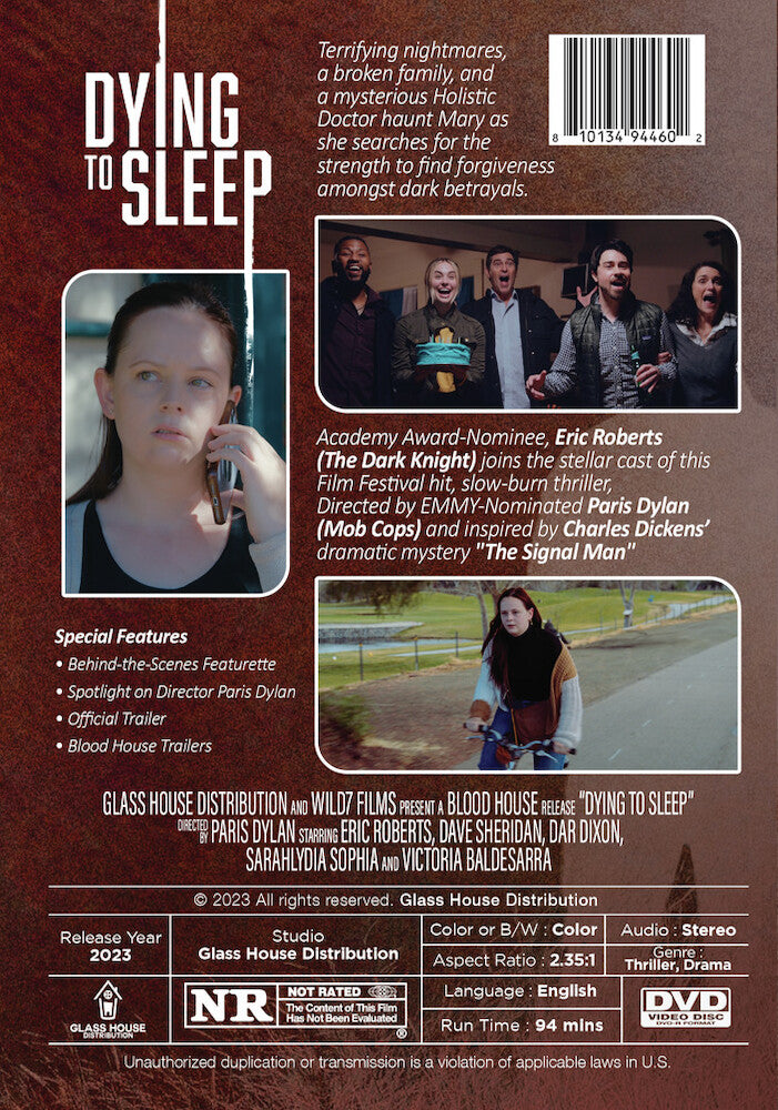 dying to sleep - Back Panel - DVD