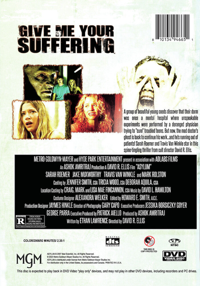 asylum - Back Panel - DVD