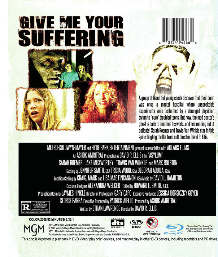 asylum - Back Panel - Blu-ray
