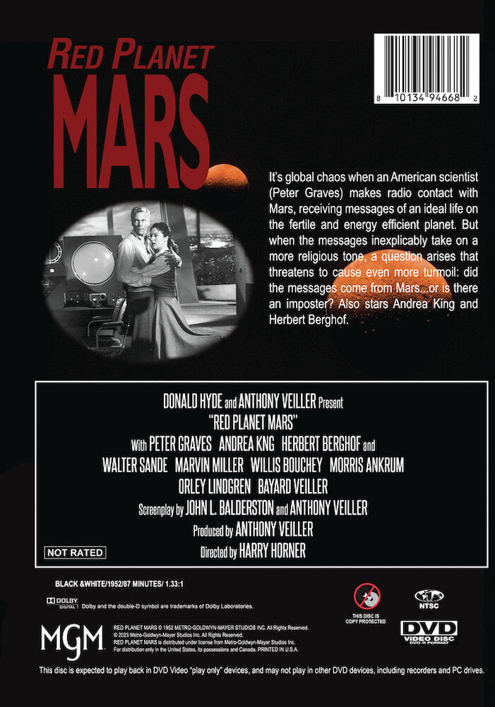 red planet mars - Back Panel - DVD
