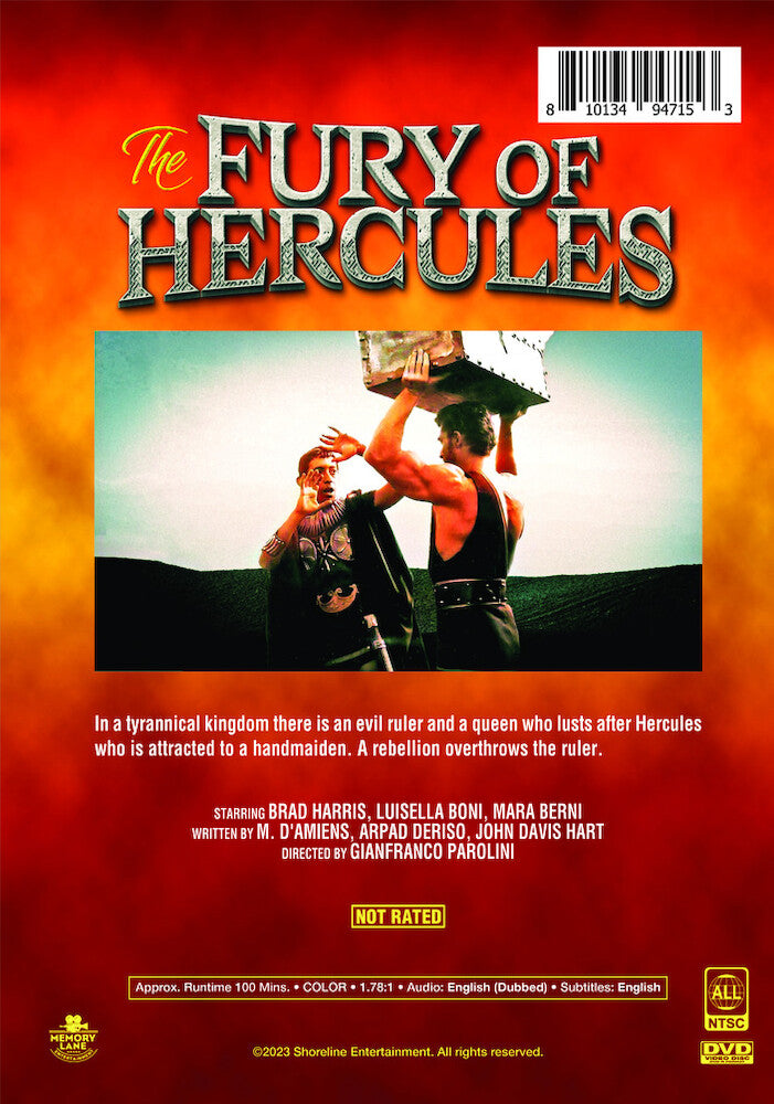 the fury of hercules - Back Panel - DVD