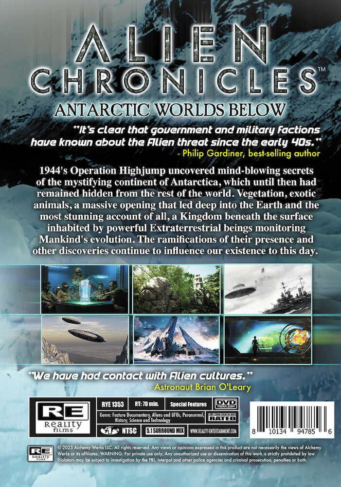 alien chronicles: antarctic worlds below - Back Panel - DVD