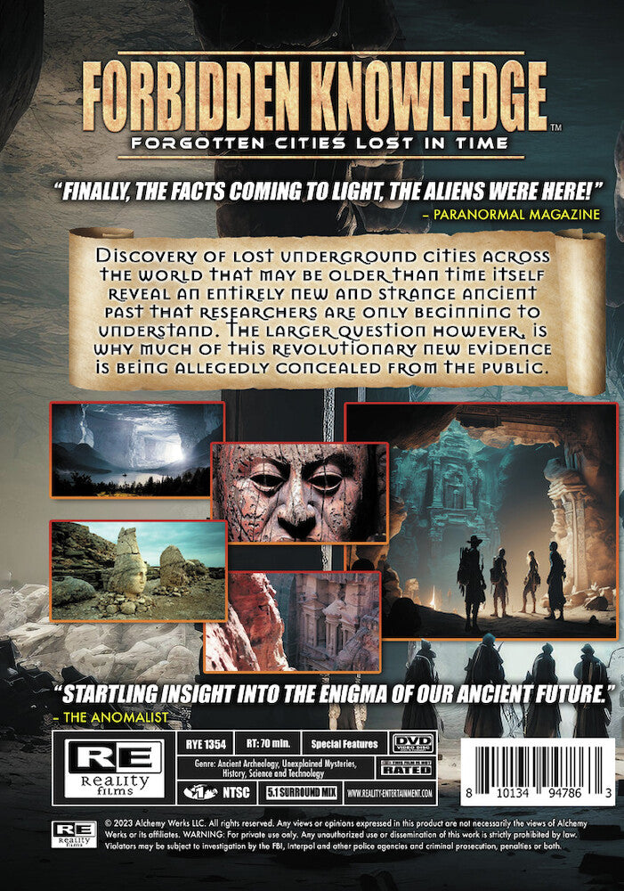 forbidden knowledge: forgotten cities lost in time - Back Panel - DVD
