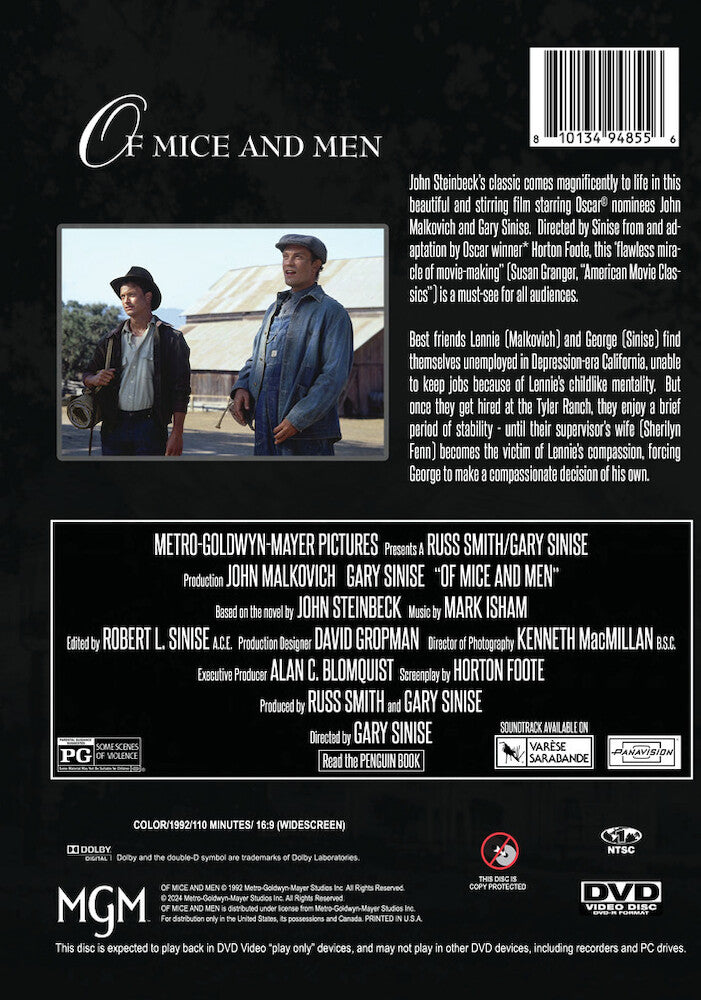 Of Mice and Men - Back Panel - 
