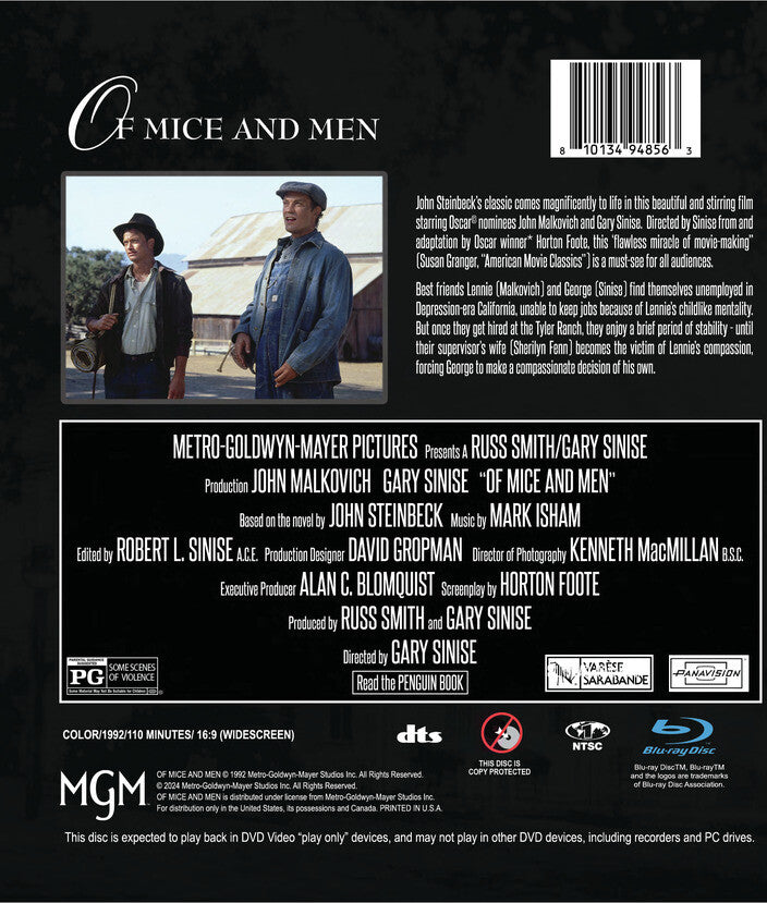 of mice and men - Back Panel - Blu-ray