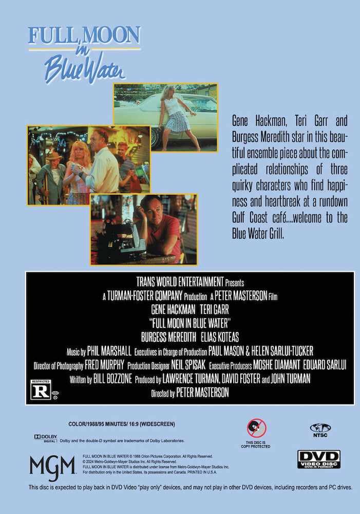 full moon in blue water - Back Panel - DVD