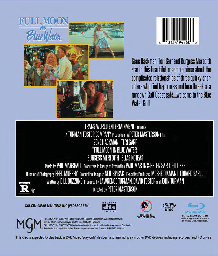 full moon in blue water - Back Panel - Blu-ray