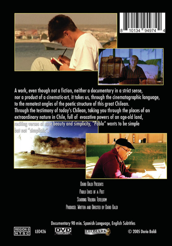 pablo - lives of a poet - Back Panel - DVD