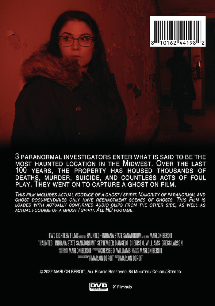 haunted: indiana state sanatorium - Back Panel - DVD