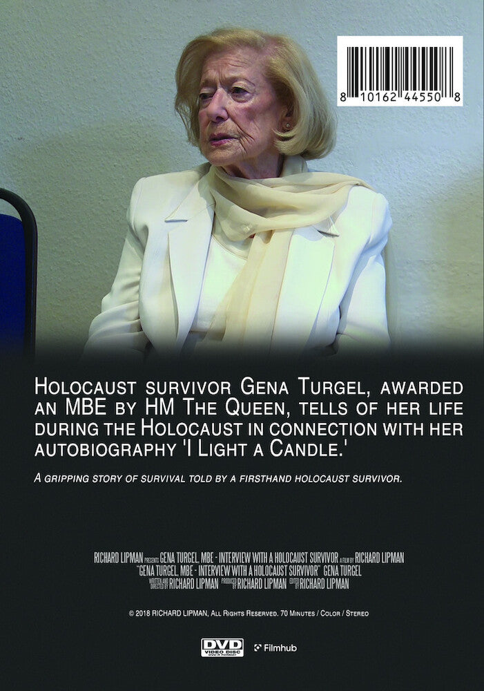 gena turgel, mbe - interview with a holocaust survivor - Back Panel - DVD