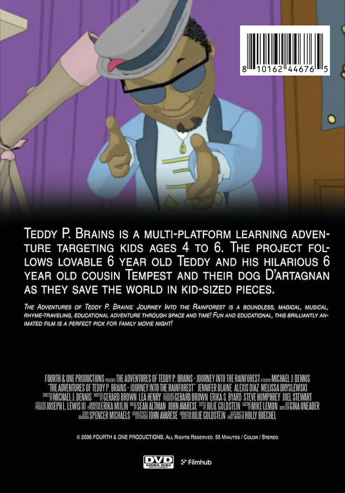 the adventures of teddy p. brains: journey into the rainforest - Back Panel - DVD