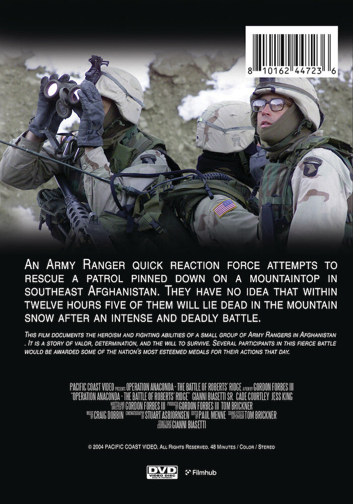 Operation Anaconda: The Battle of Roberts' Ridge - Back Panel - 