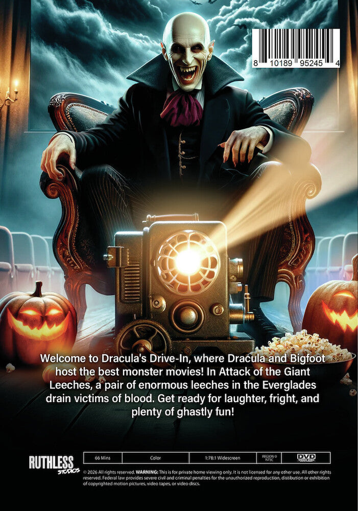 Draculas Drive-In: Attack Of The Giant Leeches - Back Panel - 