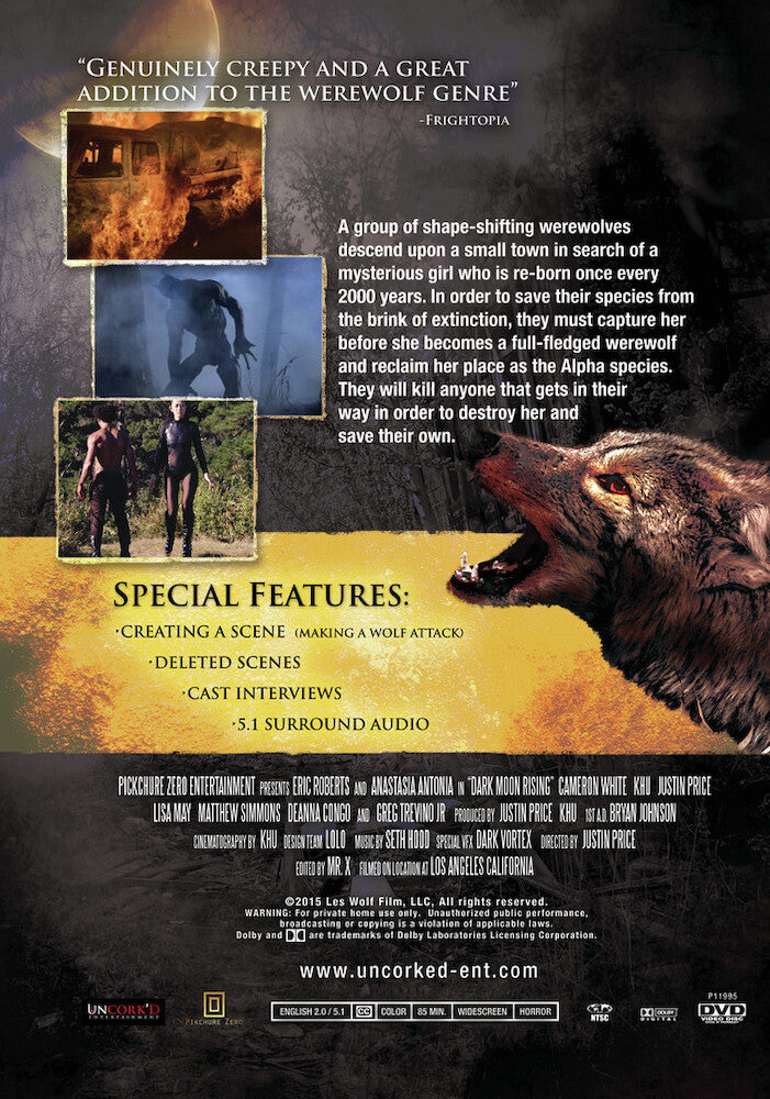 dark moon rising - Back Panel - DVD