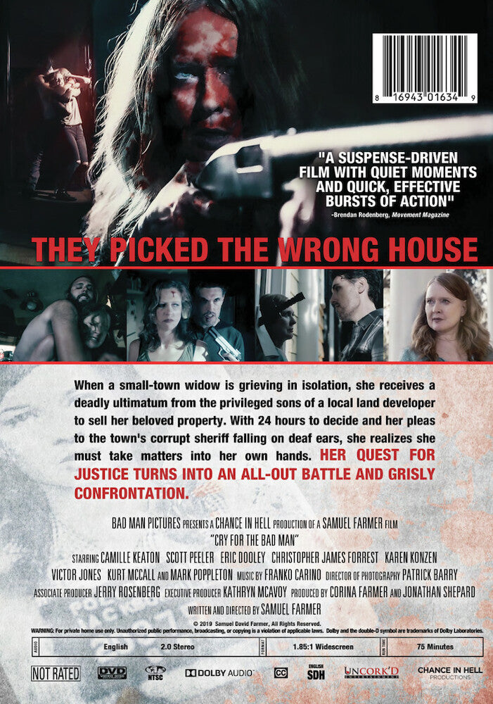cry for the bad man - Back Panel - DVD