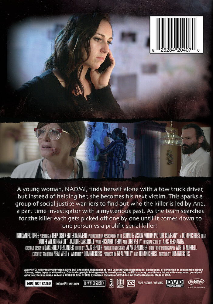 you're all gonna die - Back Panel - DVD