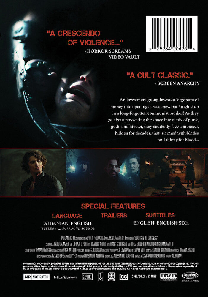 blades in the darkness - Back Panel - DVD